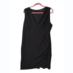 Anggrek V-Neck Black Draped Dress 2XL